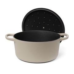 Vue VINGA Marmite en fonte émaillée 5.5L Monte de couleur gris| Krokrodeal