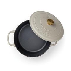 Vue VINGA Marmite en fonte émaillée 5.5L Monte de couleur gris| Krokrodeal