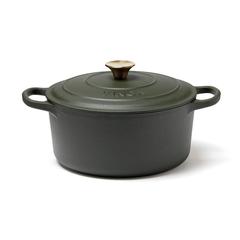 Vue VINGA Marmite en fonte émaillée 5.5L Monte de couleur vert| Krokrodeal
