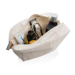 Vue Trousse de toilette en toile recyclée non teintée Aware™ de couleur blanc| Krokrodeal