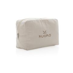 Vue Trousse de toilette en toile recyclée non teintée Aware™ de couleur blanc| Krokrodeal