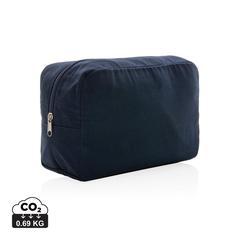 Vue Trousse de toilette en toile recyclée non teintée Aware™ de couleur bleu| Krokrodeal