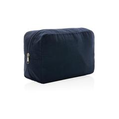 Vue Trousse de toilette en toile recyclée non teintée Aware™ de couleur bleu| Krokrodeal