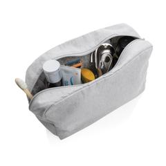 Vue Trousse de toilette en toile recyclée non teintée Aware™ de couleur gris| Krokrodeal