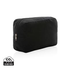 Vue Trousse de toilette en toile recyclée non teintée Aware™ de couleur noir| Krokrodeal
