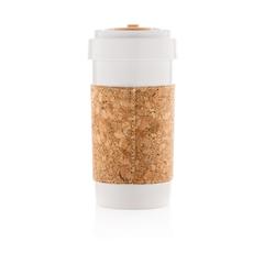 Vue Mug en PLA et liège de couleur blanc| Krokrodeal