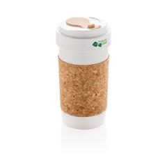 Vue Mug en PLA et liège de couleur blanc| Krokrodeal
