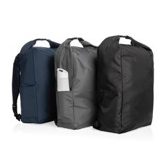 Vue Sac à dos rolltop en rPET Impact AWARE™ de couleur gris| Krokrodeal