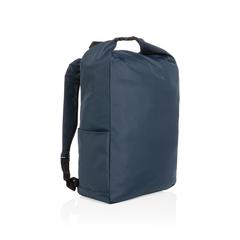 Vue Sac à dos rolltop en rPET Impact AWARE™ de couleur bleu| Krokrodeal