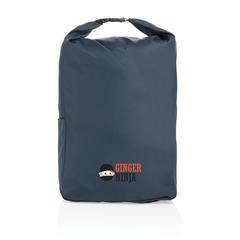 Vue Sac à dos rolltop en rPET Impact AWARE™ de couleur bleu| Krokrodeal