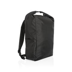 Vue Sac à dos rolltop en rPET Impact AWARE™ de couleur noir| Krokrodeal