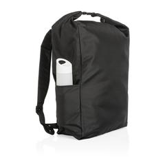 Vue Sac à dos rolltop en rPET Impact AWARE™ de couleur noir| Krokrodeal
