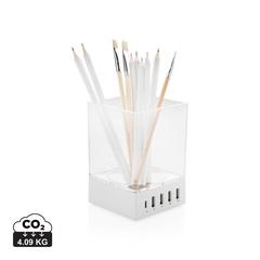 Vue Porte-crayon chargeur USB de couleur blanc| Krokrodeal