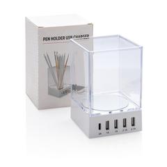 Vue Porte-crayon chargeur USB de couleur blanc| Krokrodeal