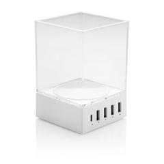 Vue Porte-crayon chargeur USB de couleur blanc| Krokrodeal