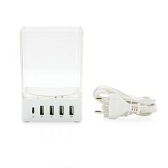 Vue Porte-crayon chargeur USB de couleur blanc| Krokrodeal