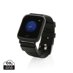 Vue Montre connectée FIT en TPU recyclé RCS de couleur noir| Krokrodeal