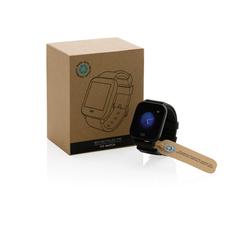 Vue Montre connectée FIT en TPU recyclé RCS de couleur noir| Krokrodeal