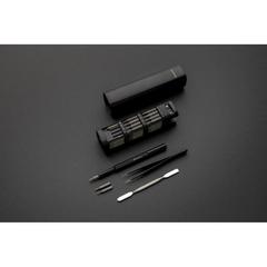 Vue Set de tournevis 56 pcs en aluminium recyclé RCS Gear X de couleur noir| Krokrodeal
