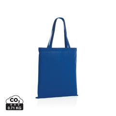 Vue Sac tote bag en coton recyclé 145 gr Impact AWARE™ de couleur bleu| Krokrodeal