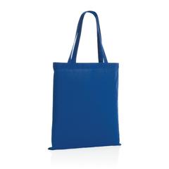 Vue Sac tote bag en coton recyclé 145 gr Impact AWARE™ de couleur bleu| Krokrodeal