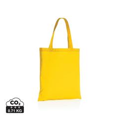 Vue Sac tote bag en coton recyclé 145 gr Impact AWARE™ de couleur jaune| Krokrodeal