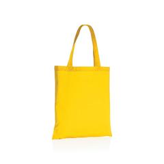 Vue Sac tote bag en coton recyclé 145 gr Impact AWARE™ de couleur jaune| Krokrodeal