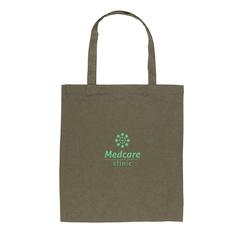 Vue Sac tote bag en coton recyclé 145 gr Impact AWARE™ de couleur vert| Krokrodeal