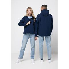 Vue Veste femme soft shell en polyester recyclé Iqoniq Makalu de couleur bleu| Krokrodeal