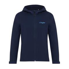 Vue Veste femme soft shell en polyester recyclé Iqoniq Makalu de couleur bleu| Krokrodeal