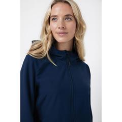 Vue Veste femme soft shell en polyester recyclé Iqoniq Makalu de couleur bleu| Krokrodeal