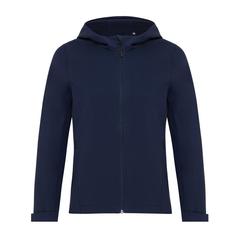 Vue Veste femme soft shell en polyester recyclé Iqoniq Makalu de couleur bleu| Krokrodeal