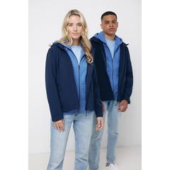 Vue Veste femme soft shell en polyester recyclé Iqoniq Makalu de couleur bleu| Krokrodeal