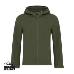 Vue Veste femme soft shell en polyester recyclé Iqoniq Makalu de couleur vert| Krokrodeal