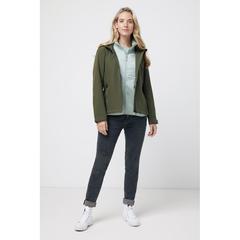Vue Veste femme soft shell en polyester recyclé Iqoniq Makalu de couleur vert| Krokrodeal