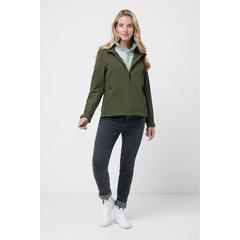 Vue Veste femme soft shell en polyester recyclé Iqoniq Makalu de couleur vert| Krokrodeal