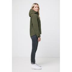 Vue Veste femme soft shell en polyester recyclé Iqoniq Makalu de couleur vert| Krokrodeal
