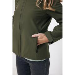 Vue Veste femme soft shell en polyester recyclé Iqoniq Makalu de couleur vert| Krokrodeal