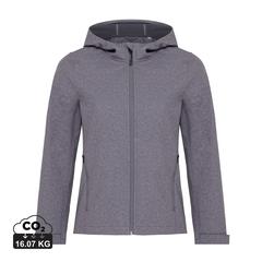 Vue Veste femme soft shell en polyester recyclé Iqoniq Makalu de couleur gris| Krokrodeal