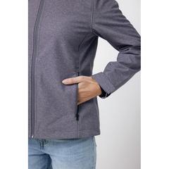 Vue Veste femme soft shell en polyester recyclé Iqoniq Makalu de couleur gris| Krokrodeal