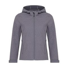 Vue Veste femme soft shell en polyester recyclé Iqoniq Makalu de couleur gris| Krokrodeal