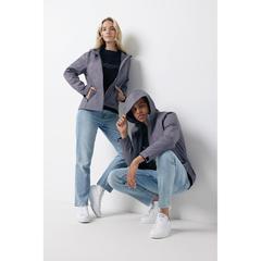 Vue Veste femme soft shell en polyester recyclé Iqoniq Makalu de couleur gris| Krokrodeal