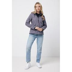 Vue Veste femme soft shell en polyester recyclé Iqoniq Makalu de couleur gris| Krokrodeal