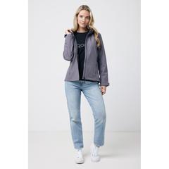 Vue Veste femme soft shell en polyester recyclé Iqoniq Makalu de couleur gris| Krokrodeal