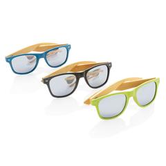 Vue Lunettes de soleil en fibre de paille et bambou de couleur noir| Krokrodeal