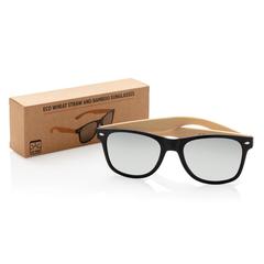 Vue Lunettes de soleil en fibre de paille et bambou de couleur noir| Krokrodeal
