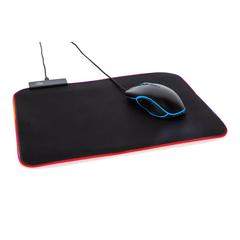 Vue Tapis de souris gaming RGB de couleur noir| Krokrodeal
