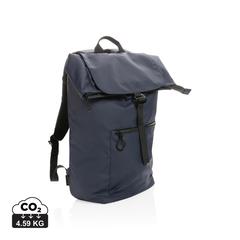 Vue Sac à dos ordinateur 15,6" en rPET déperlant Impact AWARE™ de couleur bleu| Krokrodeal