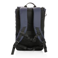 Vue Sac à dos ordinateur 15,6" en rPET déperlant Impact AWARE™ de couleur bleu| Krokrodeal
