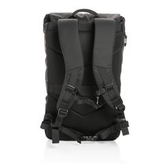 Vue Sac à dos ordinateur 15,6" en rPET déperlant Impact AWARE™ de couleur noir| Krokrodeal